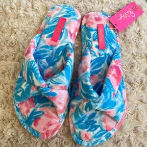 Lilly Pulitzer “Bondi Blue My Little Peony” Slippers - size 7/8 - Brand …